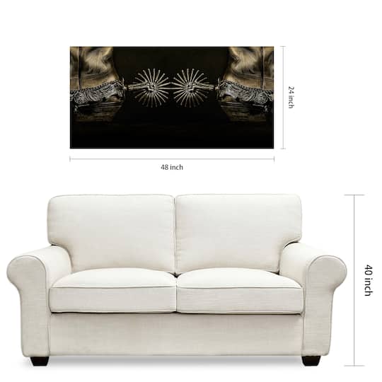 Empire Art Direct 48" x 24" Silver Spur Spiral Frameless Printed Tempered Glass Wall Art